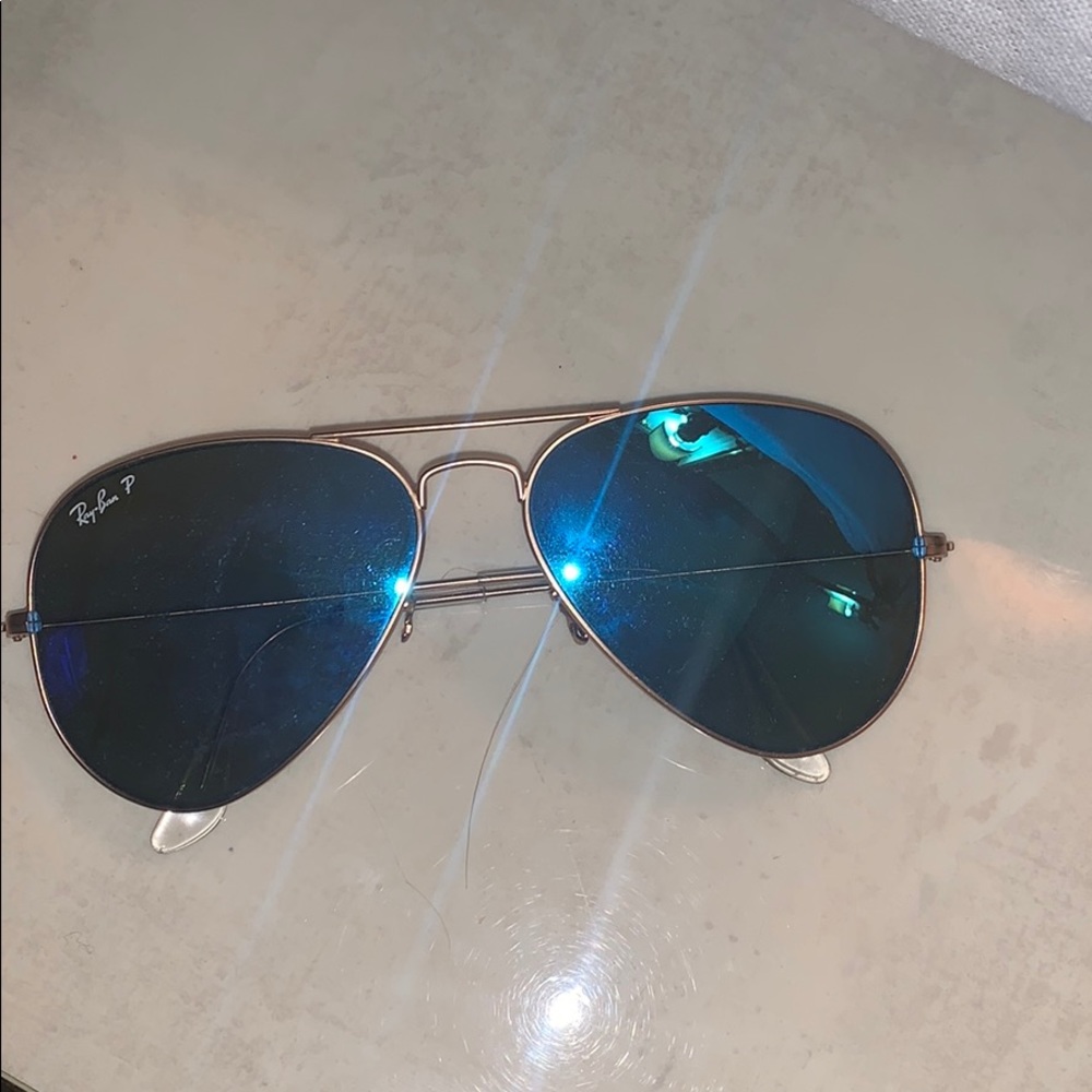 Polarized Ray Bans blue flash lense